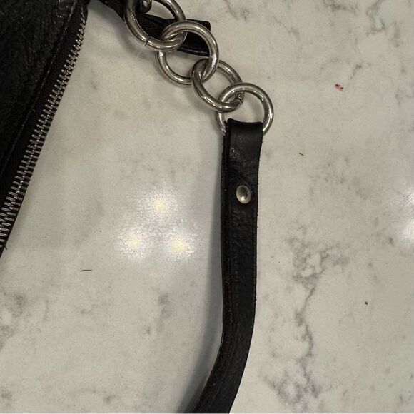 Vintage FURLA Black Studded Leather Hobo Shoulder Bag – Made in Italy - Picture 6 of 16